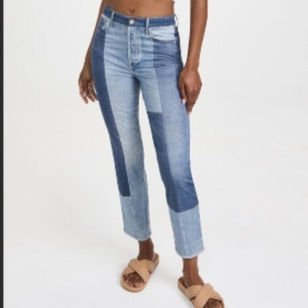 Rag & Bone Miramar Nina Patchwork Cigarette Jeans (Byron)